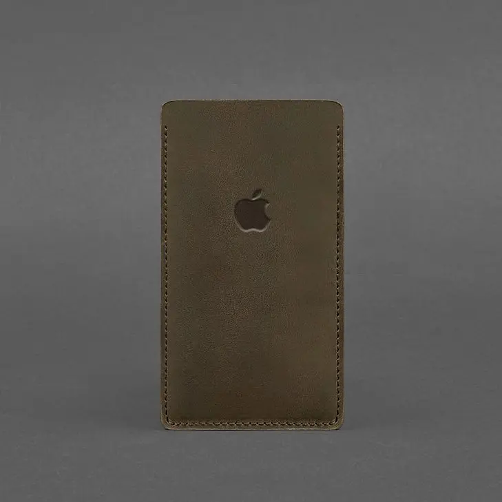 Кожаный чехол для iPhone 11 Темно-коричневый Crazy Horse - фото 4