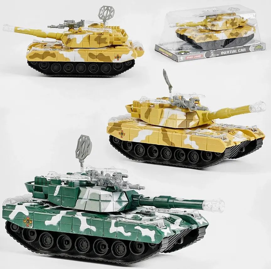 Танк M 1 A2-C "Armed Chariot", інерція, тріщатка, в слюді (6990580110067) МІКС - фото 3