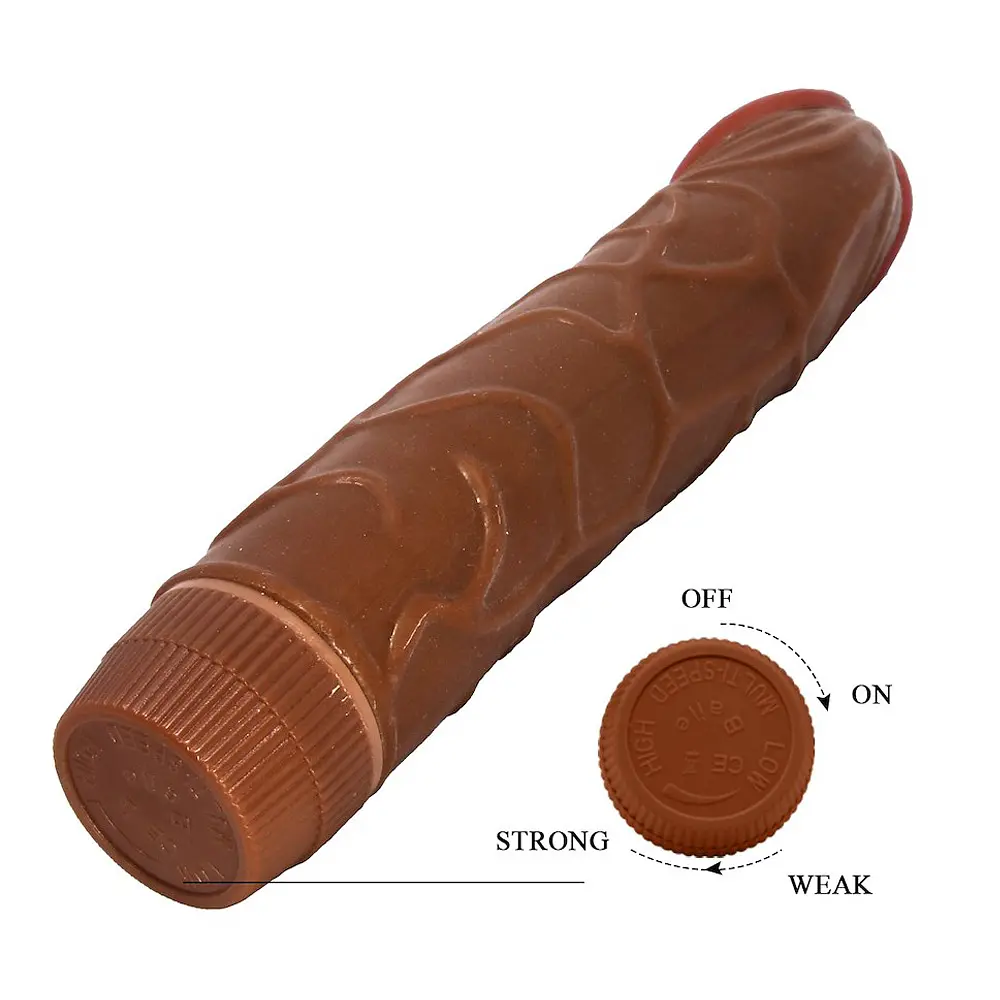 Реалистичный вибратор Baile Barbara Bob 8.8'' 22.5 см коричневый - фото 5