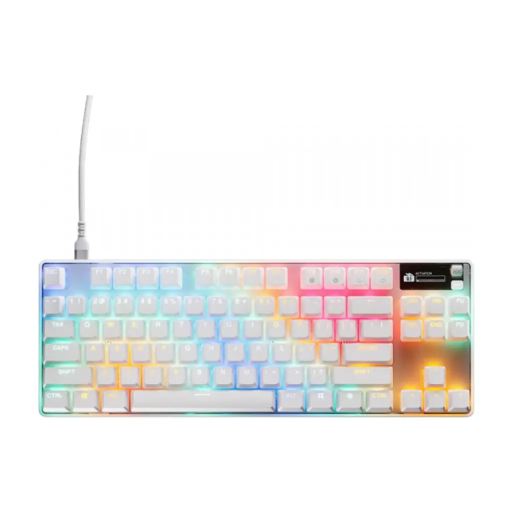 Клавіатура SteelSeries Apex Pro TKL Gen 3 HyperMagnetic OmniPoint 3.0 OLED USB UA White (64898)