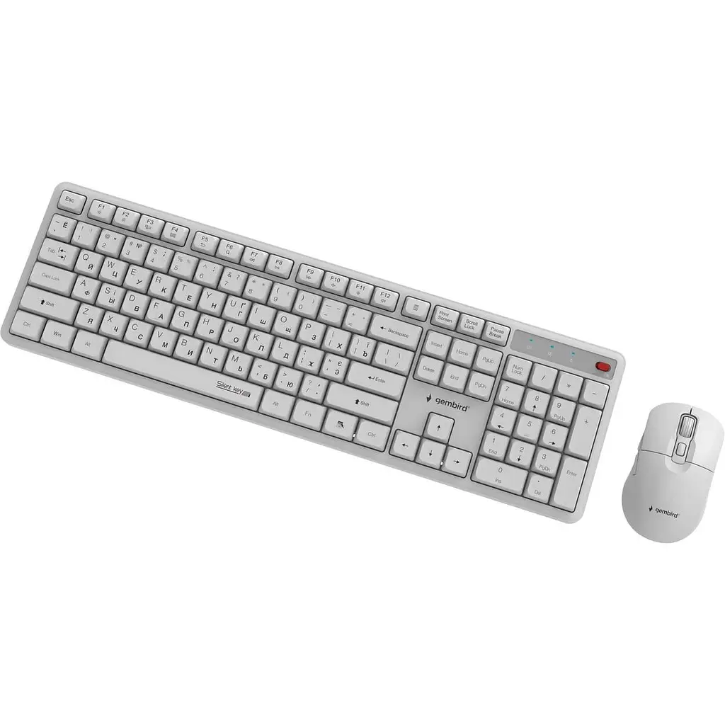 Комплект (Клавіатура та миша) Gembird KBS-WMS-01-W-CYRL White (KBS-WMS-01-W-CYRL) - фото 3