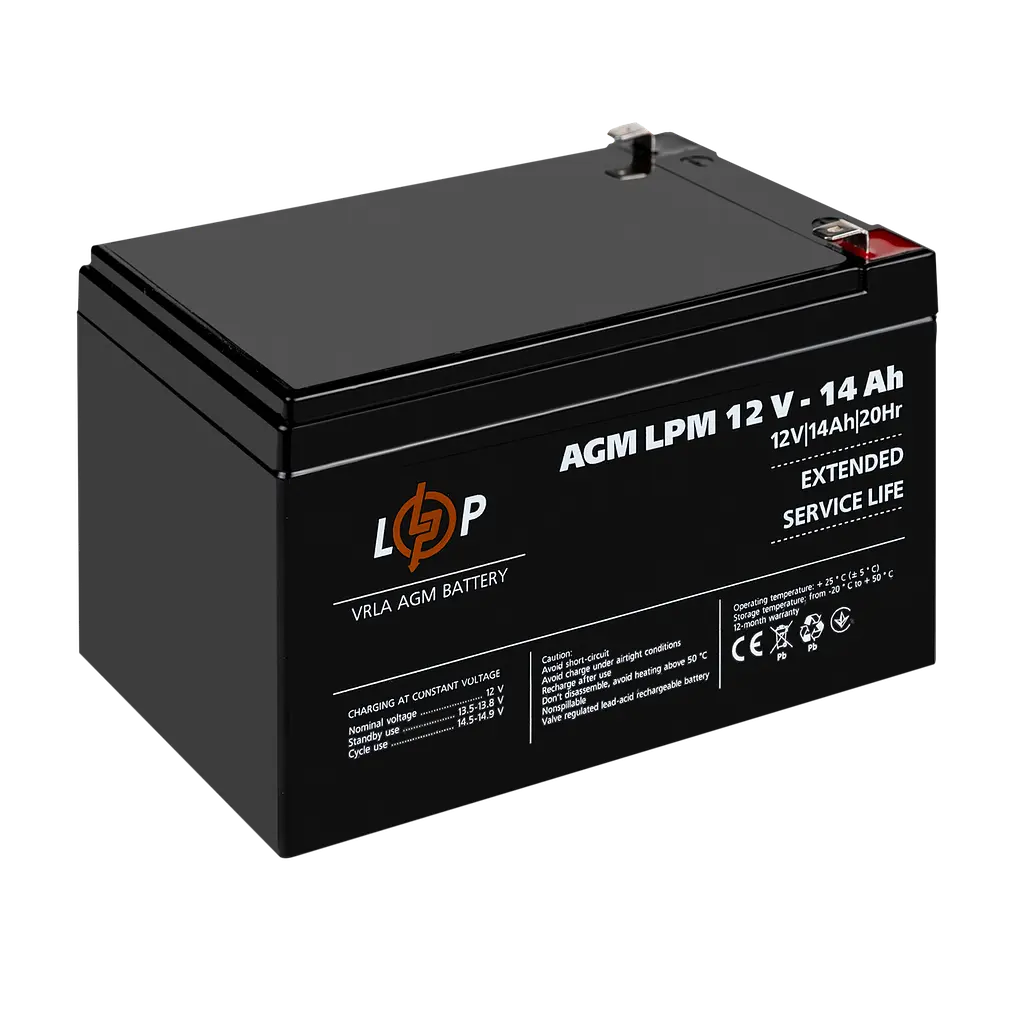 Акумулятор AGM LPM 12V - 14 Ah - фото 4