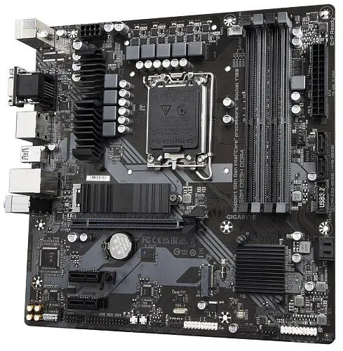 Материнська плата LGA1700, Gigabyte B760M DS3H DDR4, B760, 4xDDR4, Int.Video(CPU), 4xSATA3, 2xM.2, 1xPCI-E 16x 4.0, 2xPCI-E 1x 3. 6xUSB3.2/6xUSB2.0, VGA/HDMI/2xDP, MicroATX - фото 4