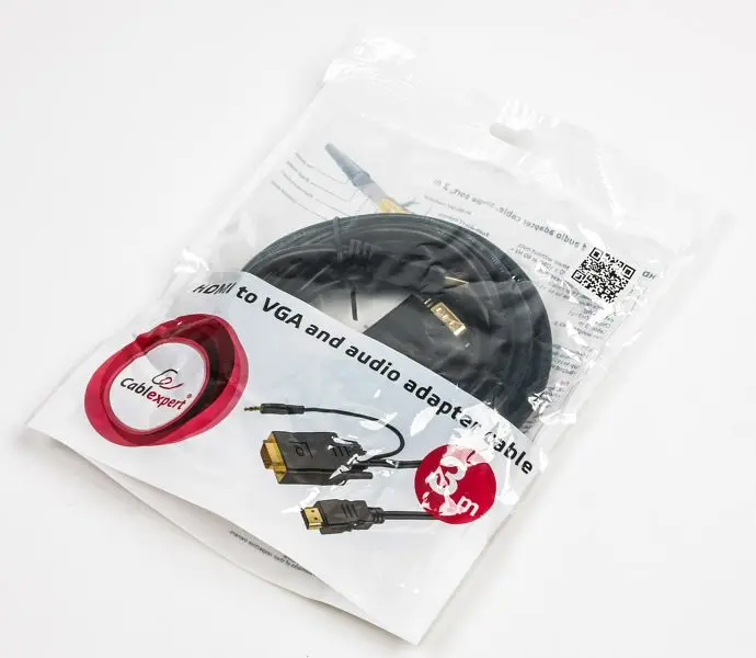 Адаптер HDMI M-VGA M Cablexpert Black 3 м аудіокабель для передачі стереозвуку (A-HDMI-VGA-03-10) - фото 2