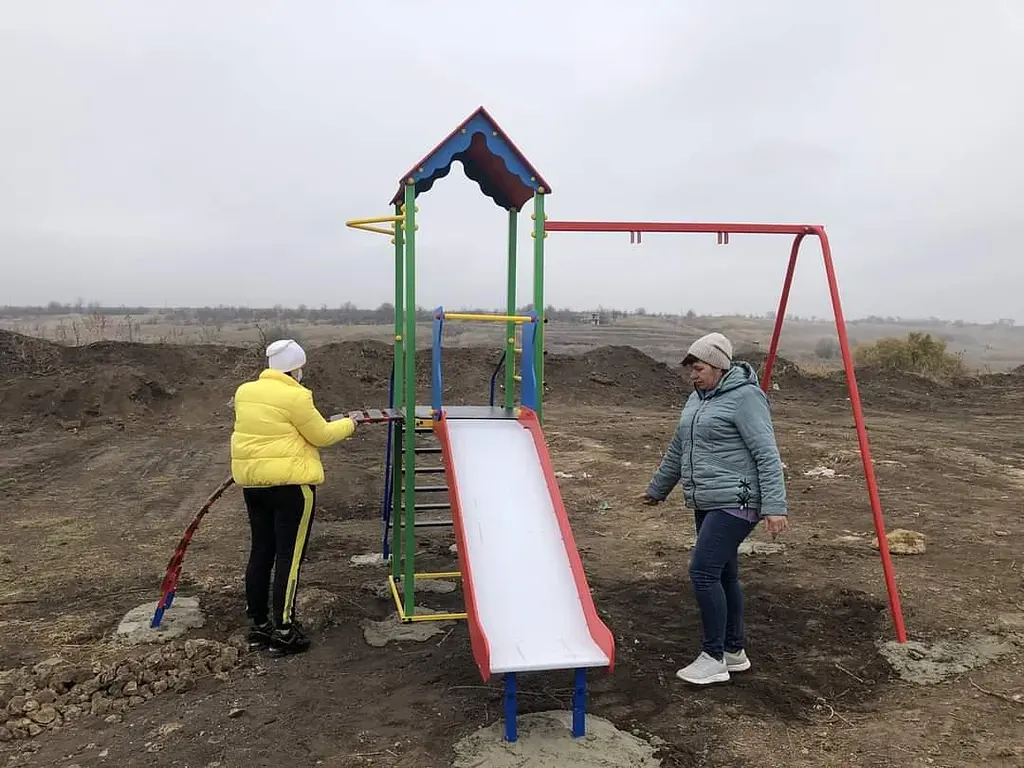 Дитячий ігровий комплекс для вулиці "Гамма" з гойдалками і гіркою - фото 5