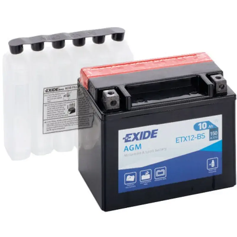 Акумулятор автомобільний EXIDE AGM 10Ah (+/-) (150EN) (ETX12-BS)