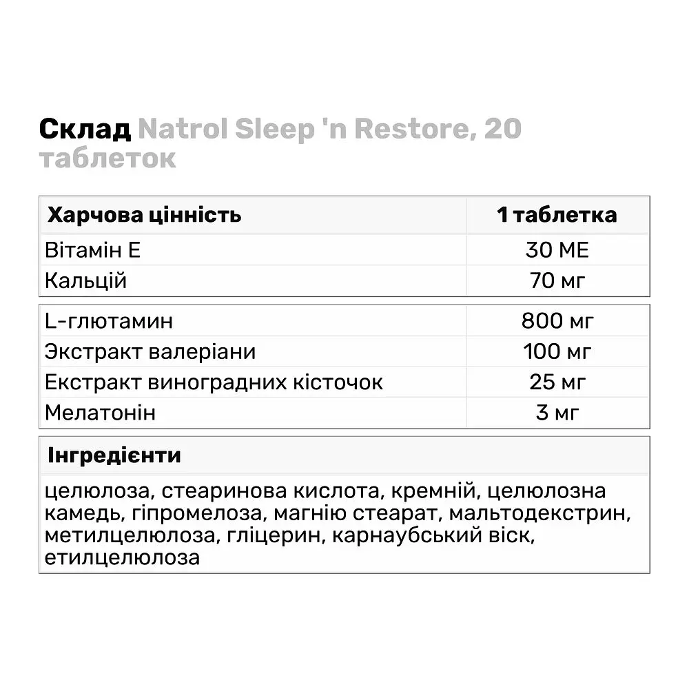 Натуральна добавка Natrol Sleep 'n Restore 20 таблеток - фото 3