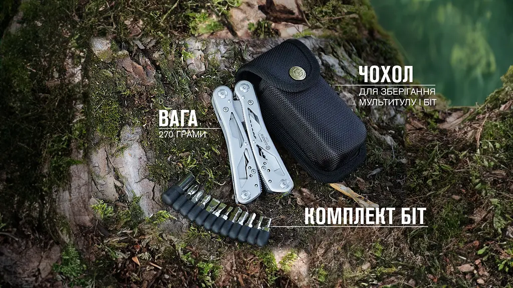 Мультитул Ganzo Multi Tool (G202), Сріблястий - фото 9