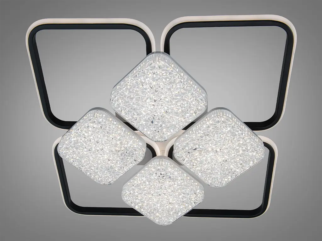 Комбінована LED-люстра Diasha 2568WH+BK DIMMER, 130 W, 7150 lm, 52x52 см - фото 3