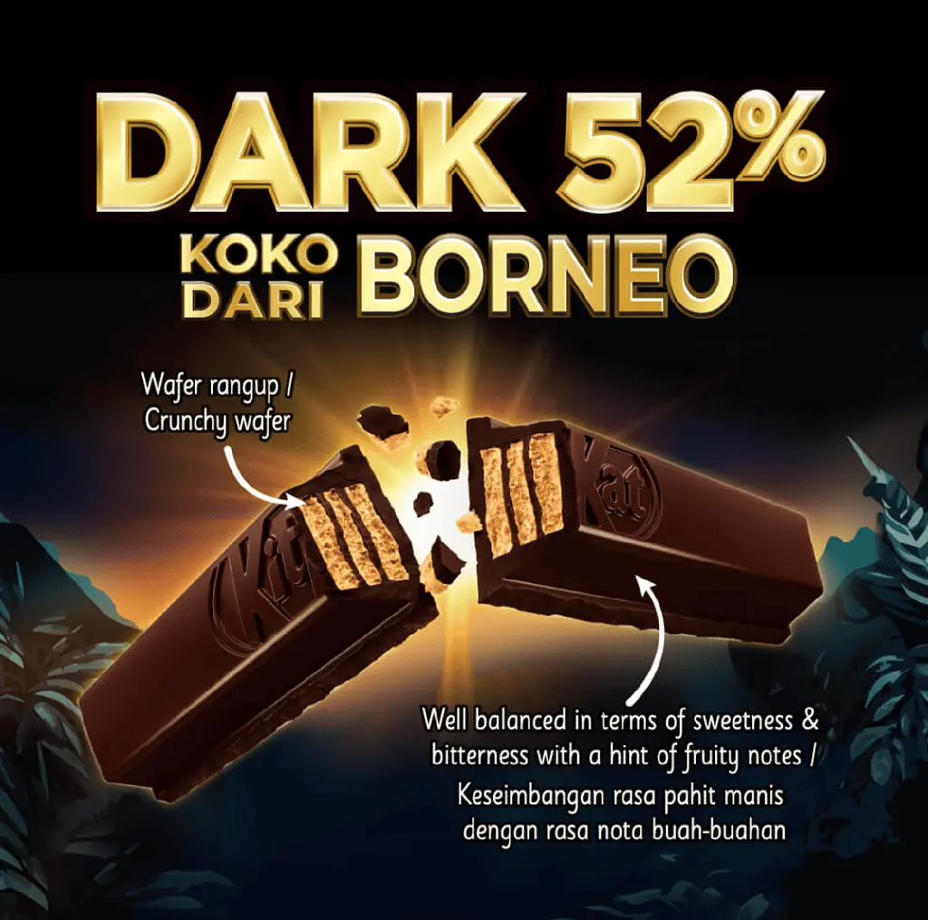 Шоколадний батончик Kit Kat Dark 52% Borneo Flavour 35 г - фото 4