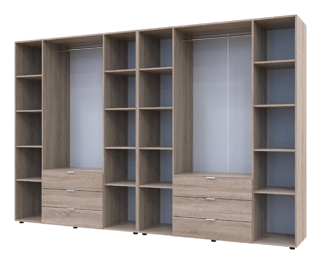 Шафа для одягу Doros Гелар розпашна комплект 4+4 ДСП 310х49,5х203,4 Cонома (42002129) - фото 3