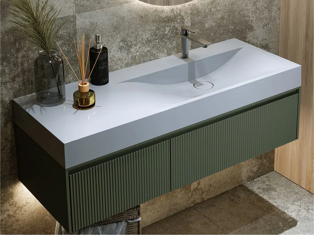 Умивальник Miraggio VIOLA 1200 R (8813432) Miramarble, Глянцевий, Накладний/Підвісний/Врізний, Білий - фото 7