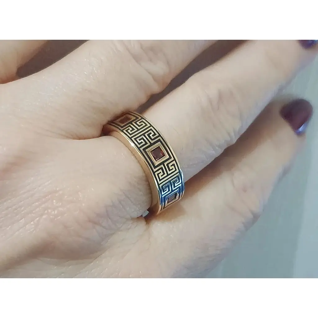 Золоте кільце Tango з фіанітами і емаллю. 380224Е 18 - фото 2