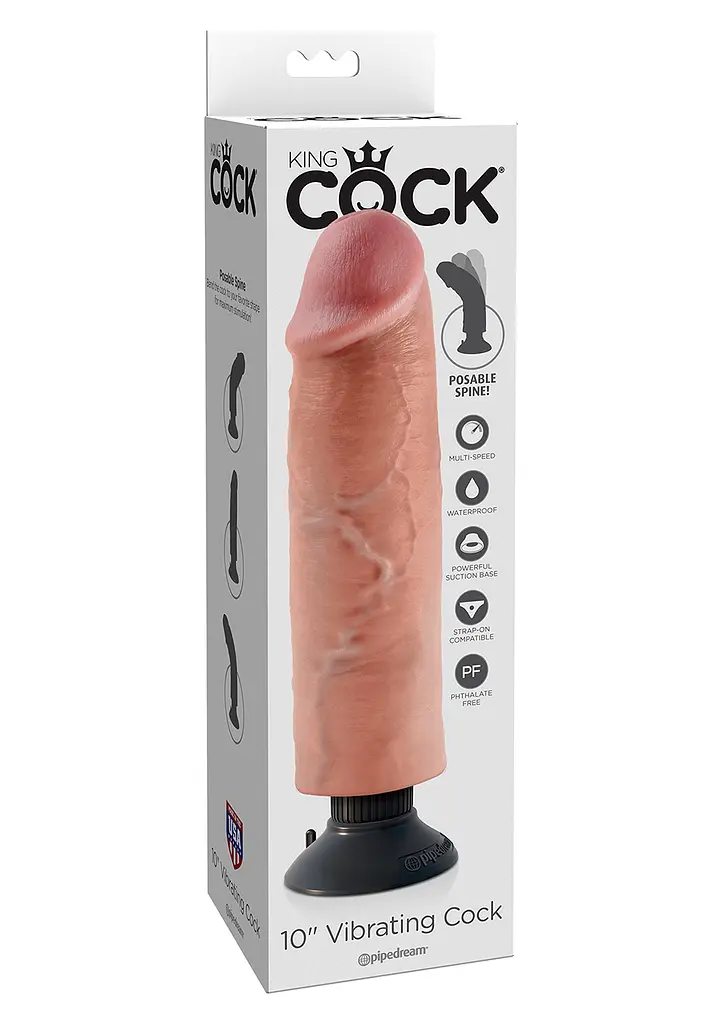 Вібратор Pipedream Vibrating Cock 22.8 см тілесний - фото 6