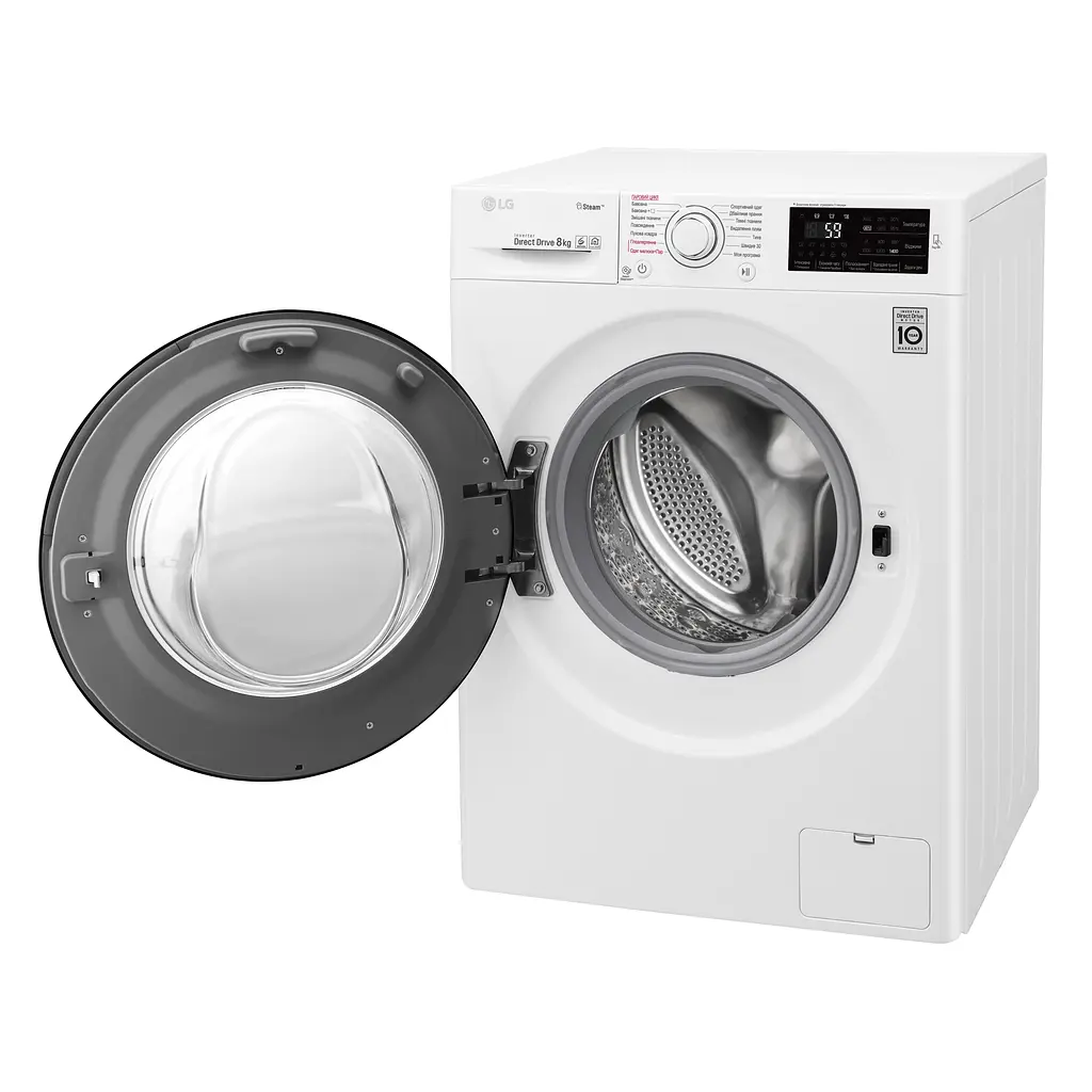 Пральна машина LG з фронтальним завантаженням F4M5TS6W, 8кг, 1400, A+++-30%, Пар, глибина 56см, Дисплей, Інвертор, Білий (F4M5TS6W) - фото 5