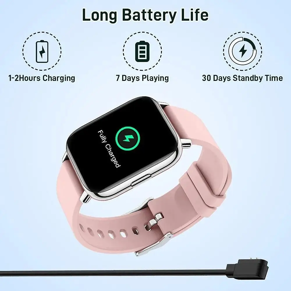 Розумний смарт-годинник Nerunsa Smart Watch Android iOS рожевий - фото 6