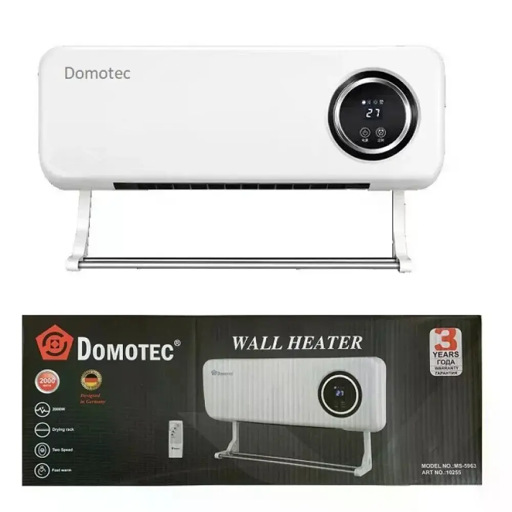 Тепловентилятор настінний DOMOTEC MS-5963 2000 Вт із сушаркою для рушників та пультом ДК - фото 4