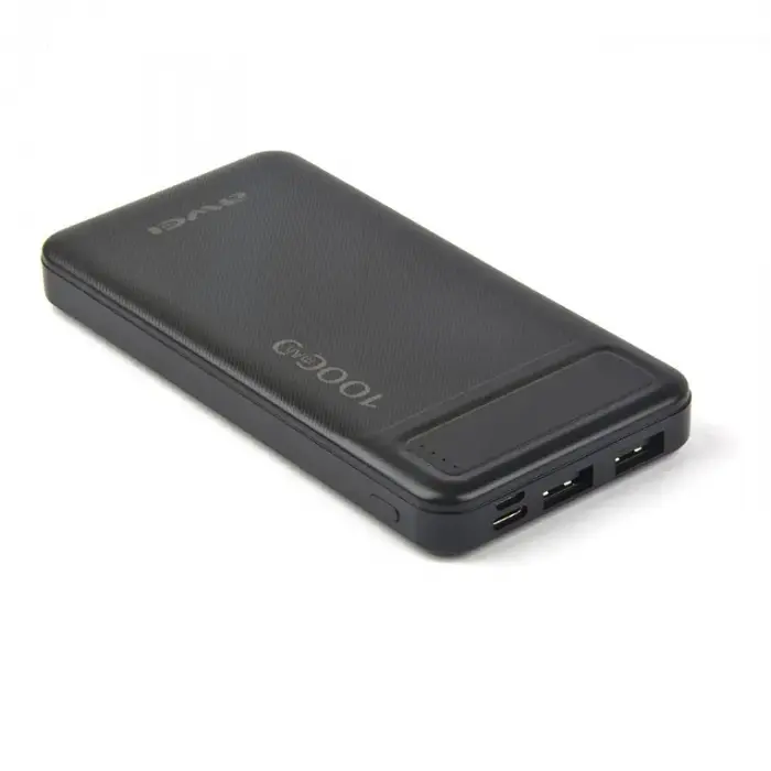 Зовнішній акумулятор Power Bank Awei P5K, 10000 мА·год, 2 USB виходи, швидка зарядка, чорний - фото 3