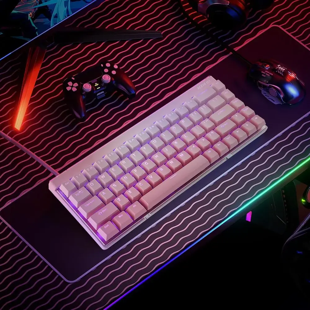Ігрова магнітна клавіатура MCHOSE ACE 68 Air / Дротове підключення / Kailh Magnetic God Switch / Pink - фото 10