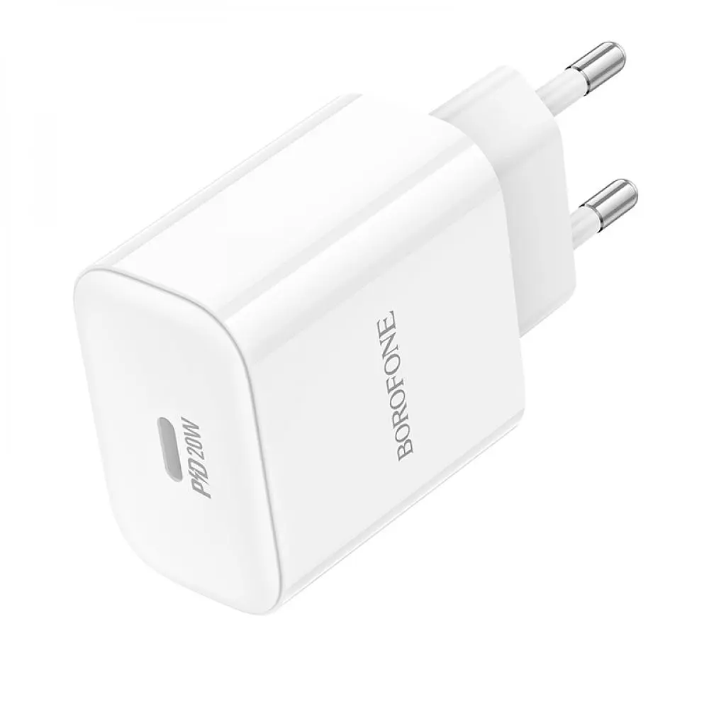 Мережевий зарядний пристрій Borofone BA81A Speedy Charger 1 Type-C PD20W 100-240V White (32969_2955228) - фото 4