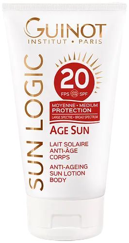 Антивіковий лосьйон від сонця для тіла SPF20 Age Sun Anti-Ageing Sun Lotion Body Guinot 150 мл - фото 2