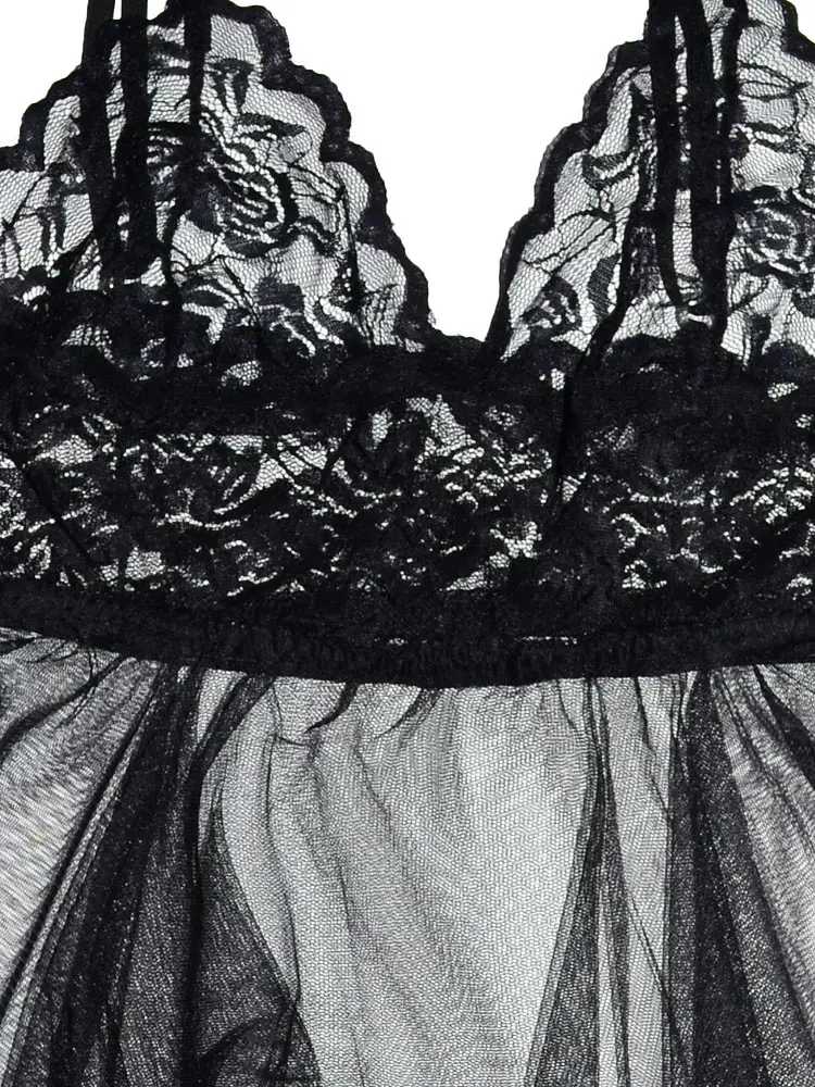 Сексуальний спокусливий еротичний пеньюар - еротична білизна 44 M чорний 8832-3 - фото 7