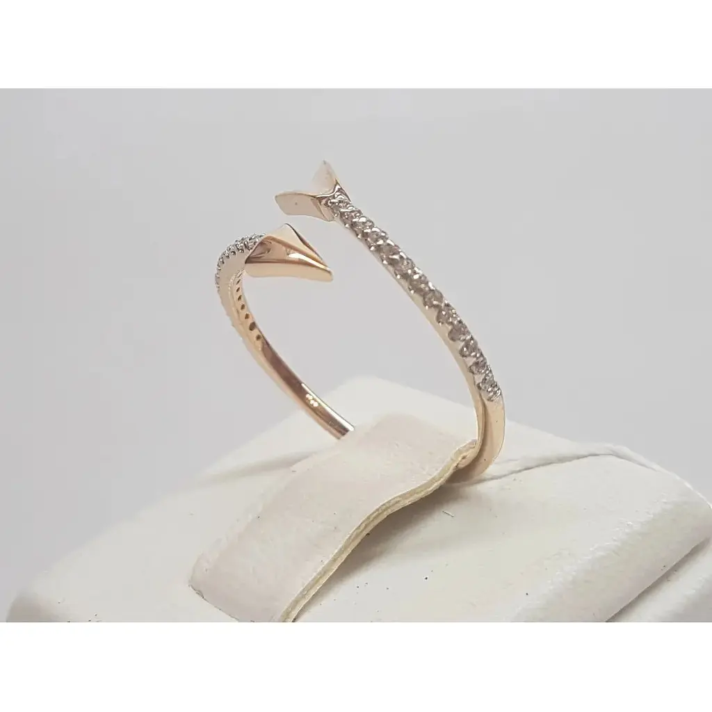 Золоте незамкнене кільце Харківська ювелірна фабрика Сьріла з фіанітами. 700086-Рр 17,5 - фото 4