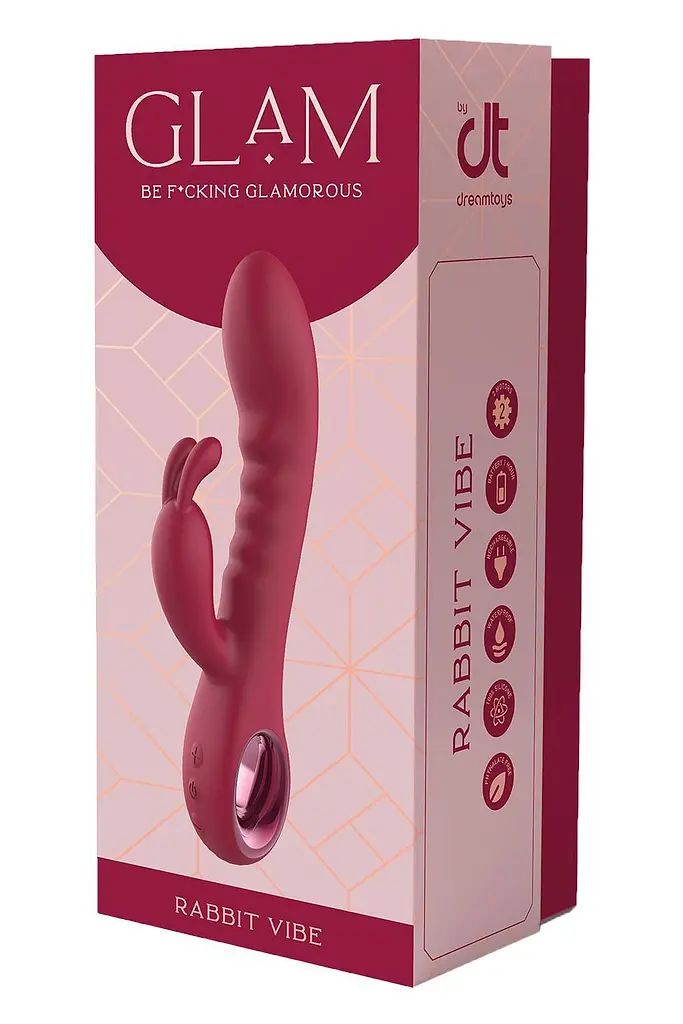 Вібратор-кролик Dreamtoys Glam Rabbit Vibe 22 см червоний - фото 2