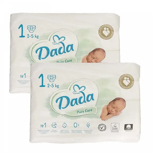 Підгузники Dada Pure Care 1 (2-5 кг) 46 шт