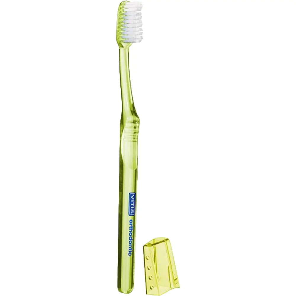 Зубна щітка Vitis Medium середньої жорсткості жовта + Vitis Whitening зубна паста 15 мл - фото 2