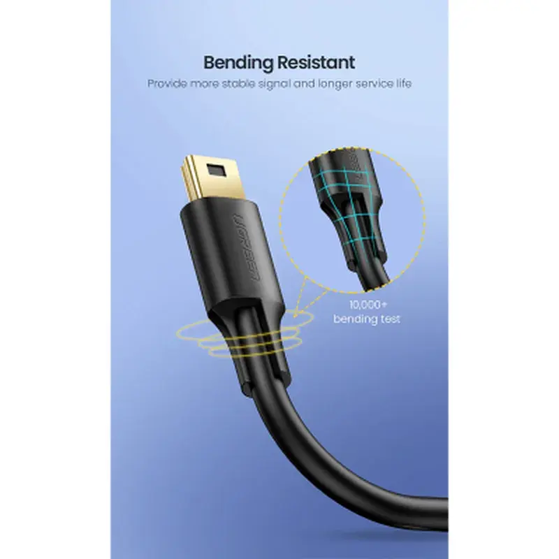 Дата кабель USB 2.0 AM to Mini 5P 2.0m US132 black Ugreen (30472) - фото 12