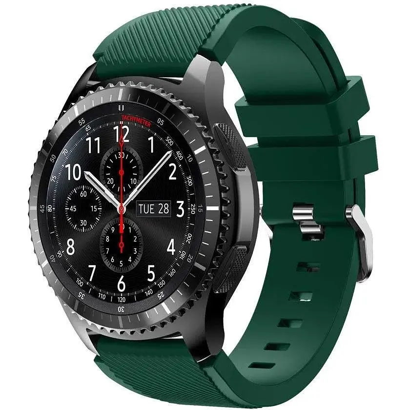 Силиконовый ремешок Primo для часов Samsung Gear S3 Classic SM-R770/Frontier RM-760 Army Green - фото 4