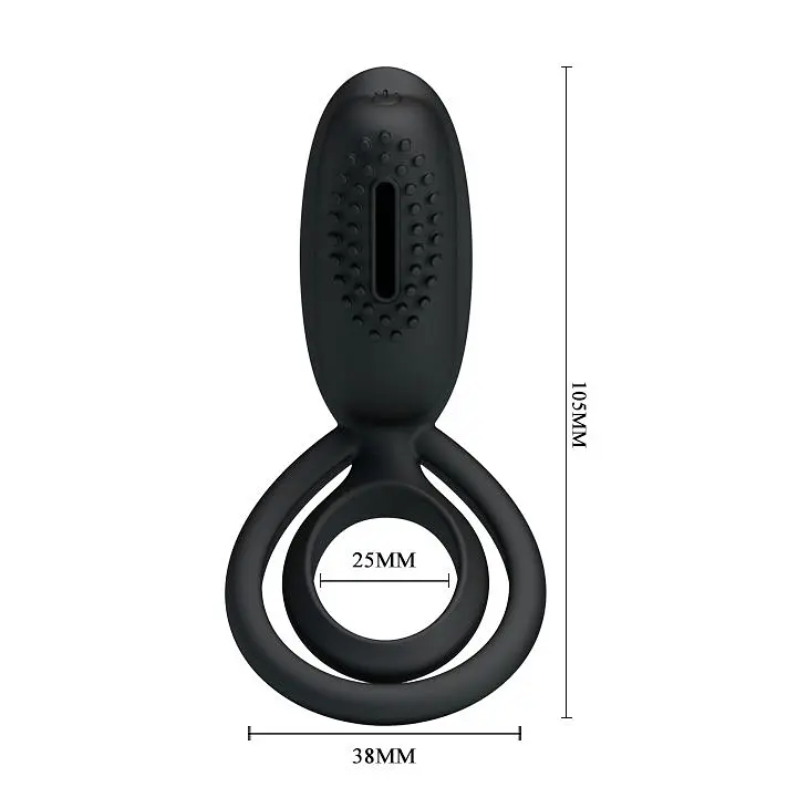 Віброкільце Pretty Love LyBaile Penis Ring Black, 10.5х2.5 см (чорний) - фото 8