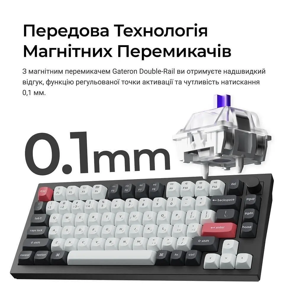 Клавіатура Keychron Q1 HE Magnetic Switch Black RGB (Q1H-M1-UA) - фото 7