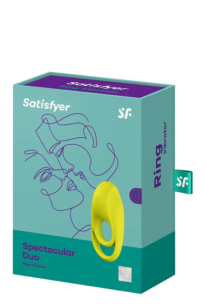 Подвійне віброкільце Satisfyer Spectacular Duo, 9х2.5 см (жовтий) - фото 2