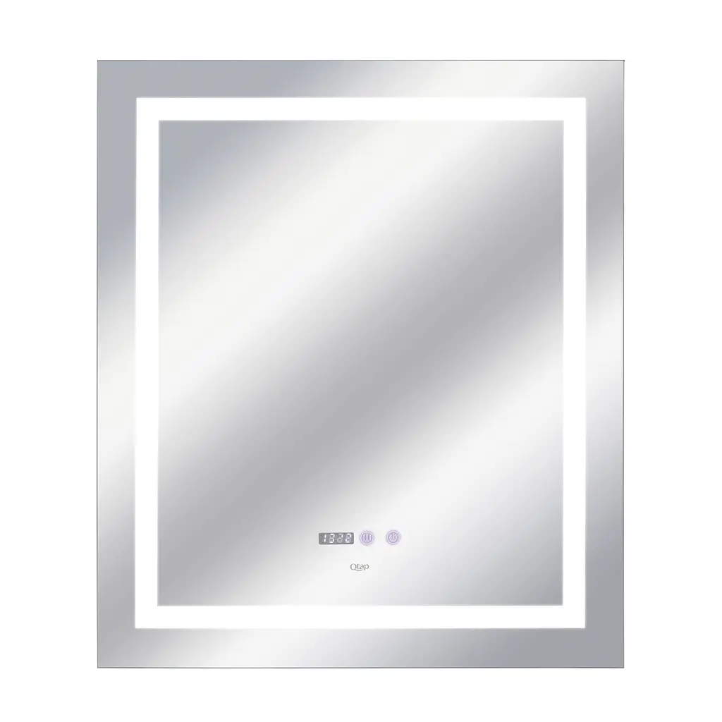 Дзеркало Qtap Mideya 700x800 з LED-підсвічуванням Touch, з антизапотіванням, з годинником, диммером яскравості QT2078DCF7080W - фото 4
