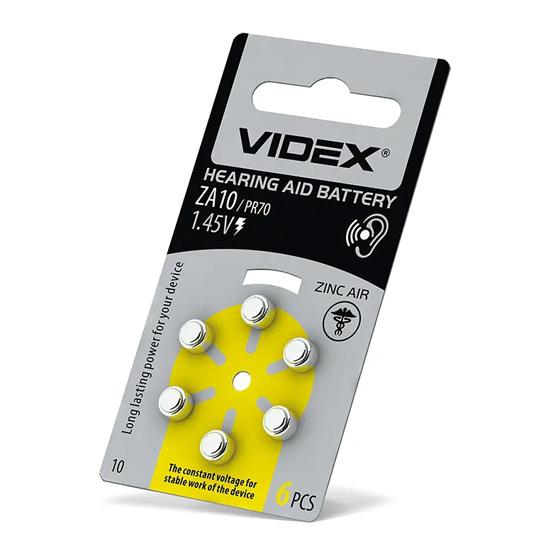 Батарейка повітряно цинкова Videx ZA10 (PR70) BLISTER 6 VIDEX (24216-000) - фото 2