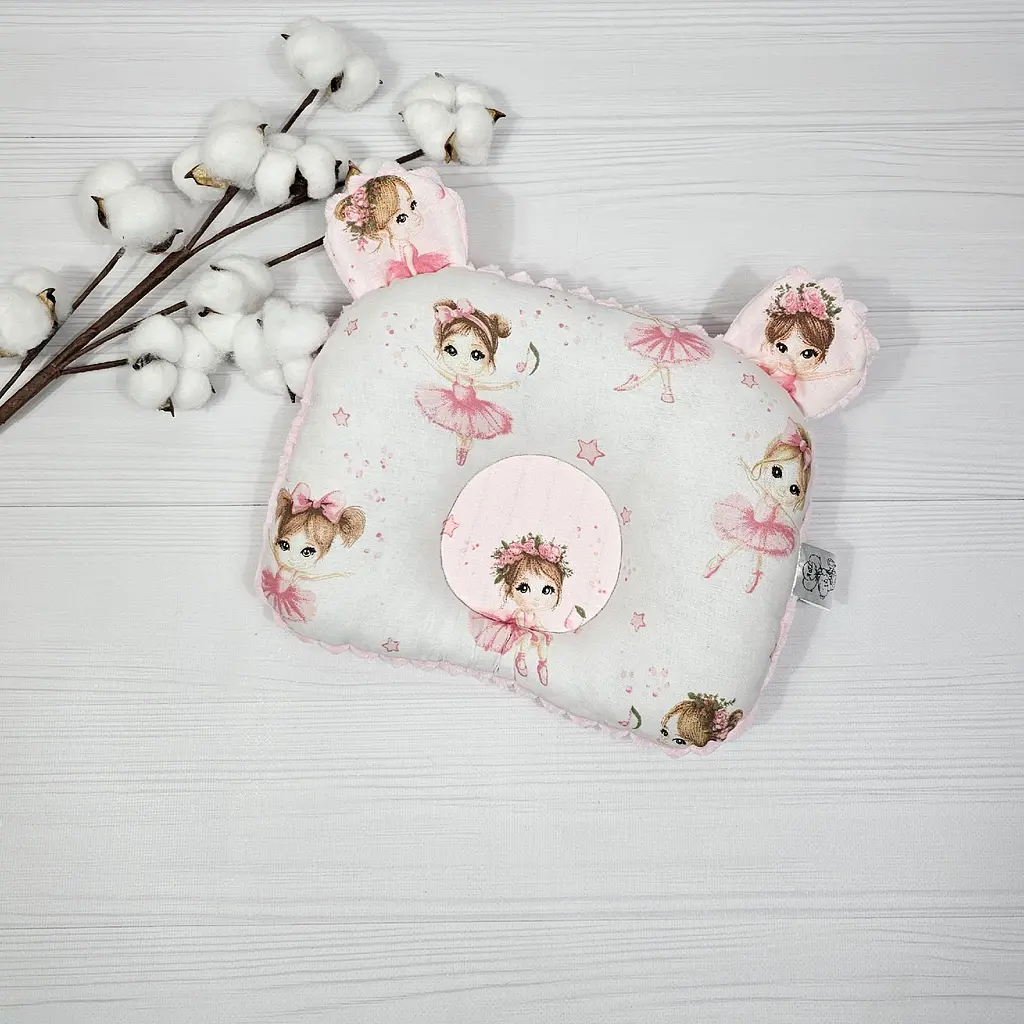 Дитяча ортопедична подушка 24×32 для новонароджених a.l.babybox Маленька балерина Рожевий