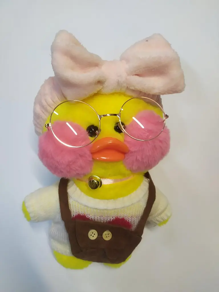 Мягкая Утка Lalafanfan Duck в одежде 30см в повязке в асортименте - фото 4