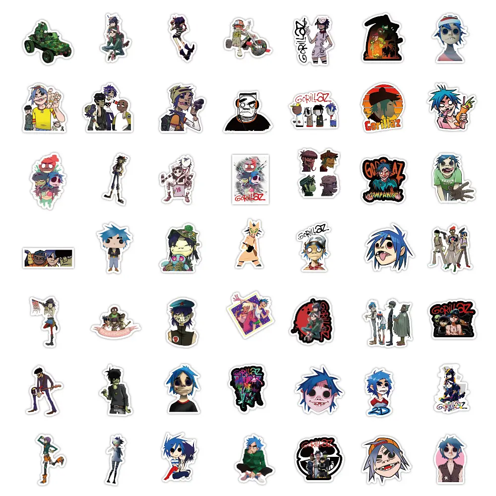 Стікерпак Горілаз Набір наклейок GeekLand Gorillaz 50 штук - фото 2