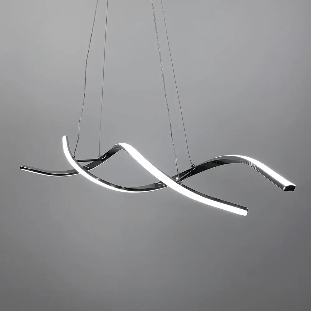 Удлиненная люстра Gemo Led в серебряном каркасе 100 см Line.F H 18L-1000 CH - фото 4