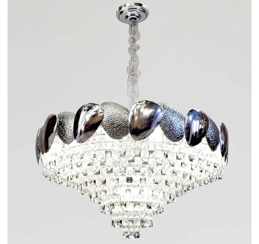 Велика кришталева люстра Artlight 8836/80CH, хром, 18 ламп E14, прозоре й димчасте скло, Ø82 см, від 20-30 м² - фото 4