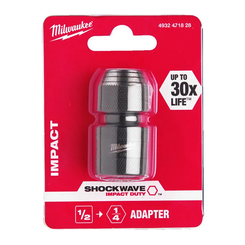 Перехідник ударний ShW MILWAUKEE, з квадрата 1/2'' на 1/4'' Hex - фото 2