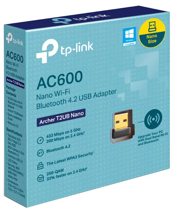 USB-адаптер TP-Link Archer T2UB nano AC600 BT 4.2 USB2.0 (6943509) - фото 4