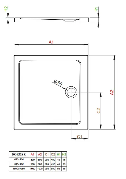 Душовий піддон Radaway Doros C 100x100 SDRC1010-01 - фото 3