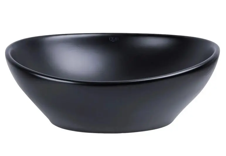 Комплект Qtap Dove: Раковина накладна овальна 415x340x140 мм Matt Black + Донний клапан PU03 (QT063078MBMBN47307) - фото 2