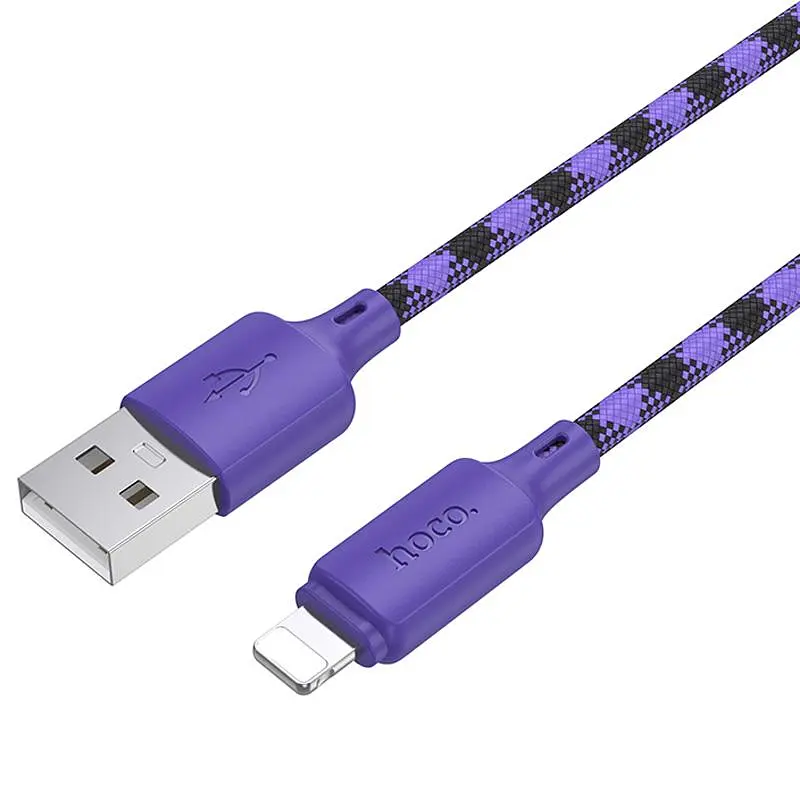 Дата кабель Hoco X116 Meridian USB to Lightning 2.4A (1m) Gradient Purple Mix - фото 4