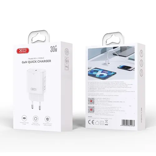 Сітчастий зарядний пристрій XO L131 (EU) PD30W USB-C Fast Charging Білий - фото 4