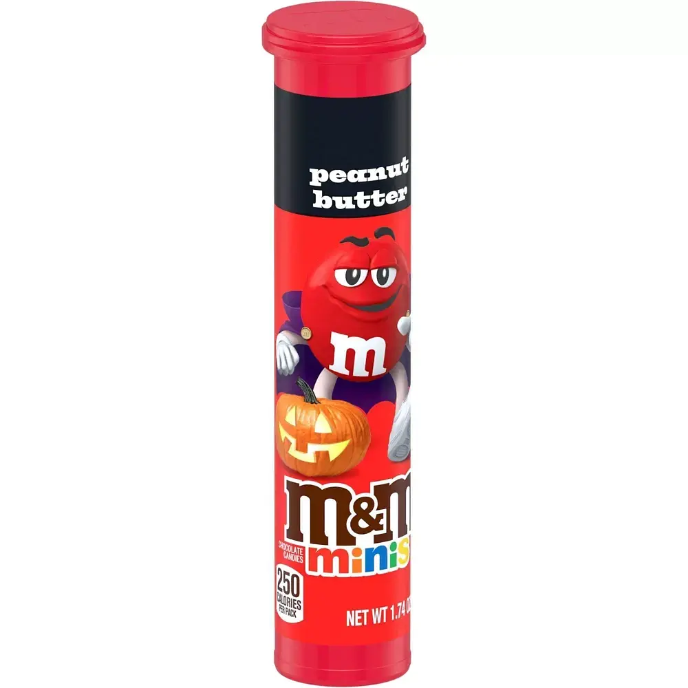 Драже M&M's Minis Halloween Peanut Butter Chocolate Candy Megatube 49.3 г - фото 5