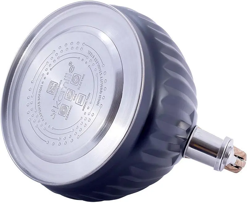 Чайник Whistling Kettle Black із нержавіючої сталі зі свистком Kamille Ø19х24.5 см kuh0006801 - фото 6